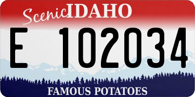 ID license plate E102034