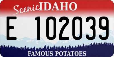 ID license plate E102039