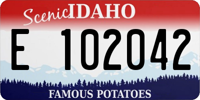 ID license plate E102042