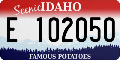 ID license plate E102050
