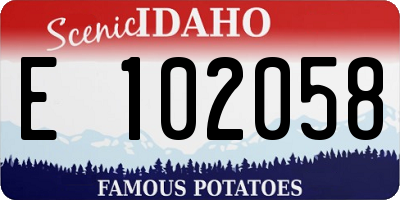 ID license plate E102058