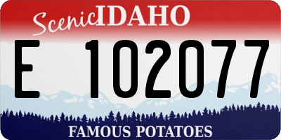 ID license plate E102077