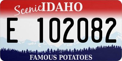 ID license plate E102082