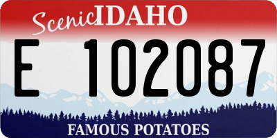 ID license plate E102087