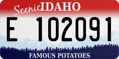 ID license plate E102091