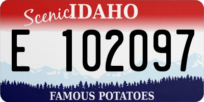 ID license plate E102097