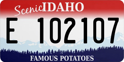 ID license plate E102107