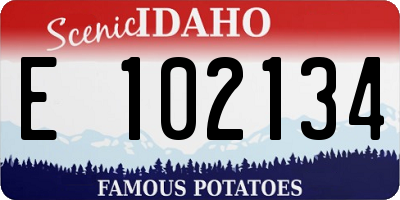 ID license plate E102134
