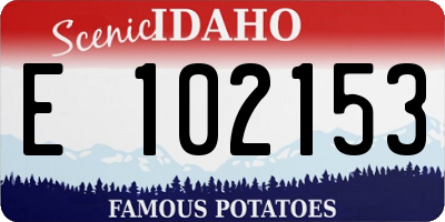 ID license plate E102153