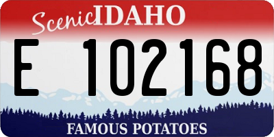 ID license plate E102168