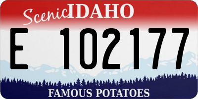 ID license plate E102177