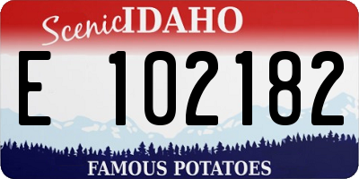 ID license plate E102182