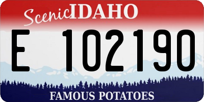 ID license plate E102190