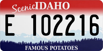 ID license plate E102216