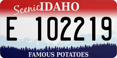 ID license plate E102219