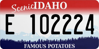 ID license plate E102224