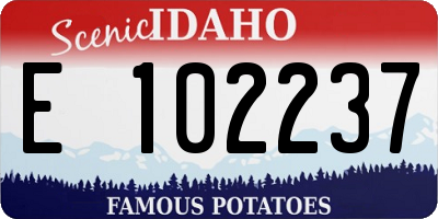ID license plate E102237