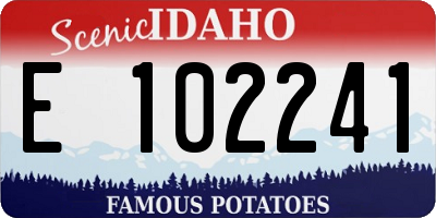 ID license plate E102241
