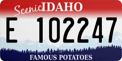 ID license plate E102247