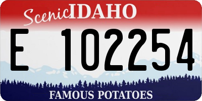 ID license plate E102254
