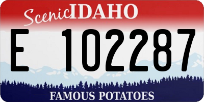 ID license plate E102287