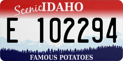 ID license plate E102294