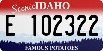 ID license plate E102322