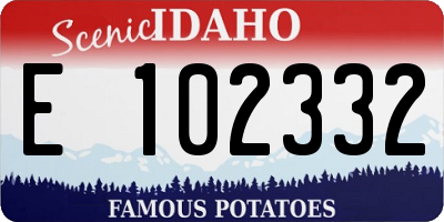 ID license plate E102332