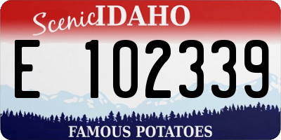 ID license plate E102339