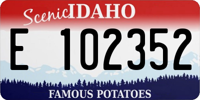 ID license plate E102352