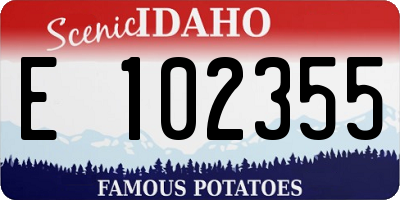 ID license plate E102355