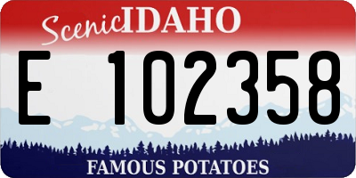 ID license plate E102358