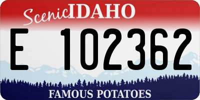 ID license plate E102362