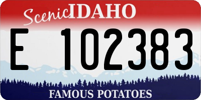ID license plate E102383