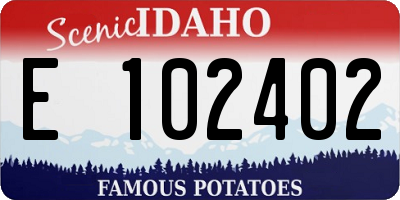 ID license plate E102402