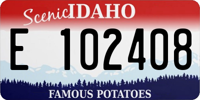 ID license plate E102408