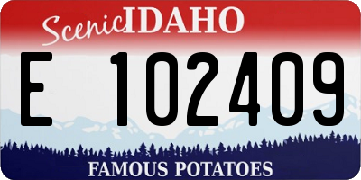 ID license plate E102409