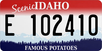 ID license plate E102410