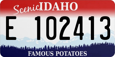 ID license plate E102413