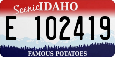 ID license plate E102419