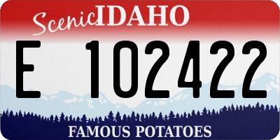 ID license plate E102422