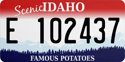 ID license plate E102437