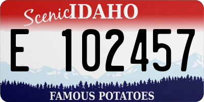 ID license plate E102457