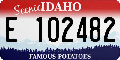 ID license plate E102482