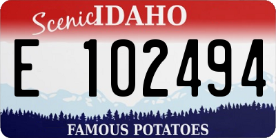 ID license plate E102494