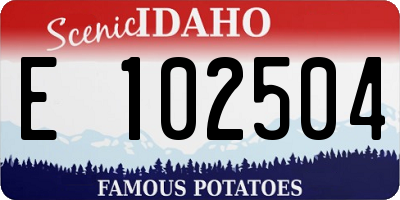 ID license plate E102504