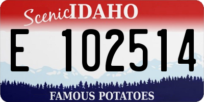 ID license plate E102514