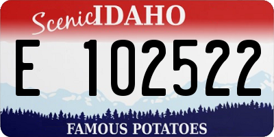 ID license plate E102522