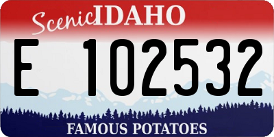 ID license plate E102532
