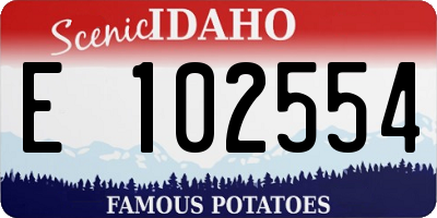 ID license plate E102554